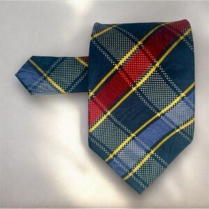 Mas Antonio Classic Plaid Tie – Red, Blue & Yellow – Men’s OS